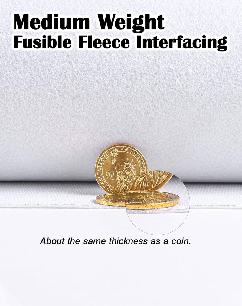A ANYSSI Fusible Fleece Interfacing, One-Sided Loft Fusible Fleece for Sewing, Quilting, Crafts, Clothing, Bags (17 Inches x 10 Yard) Medium Weight, Easy Iron-On Application, Enhanced Projects - Image 3